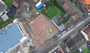Luftbild einer Baustelle in Sankt Wendel 